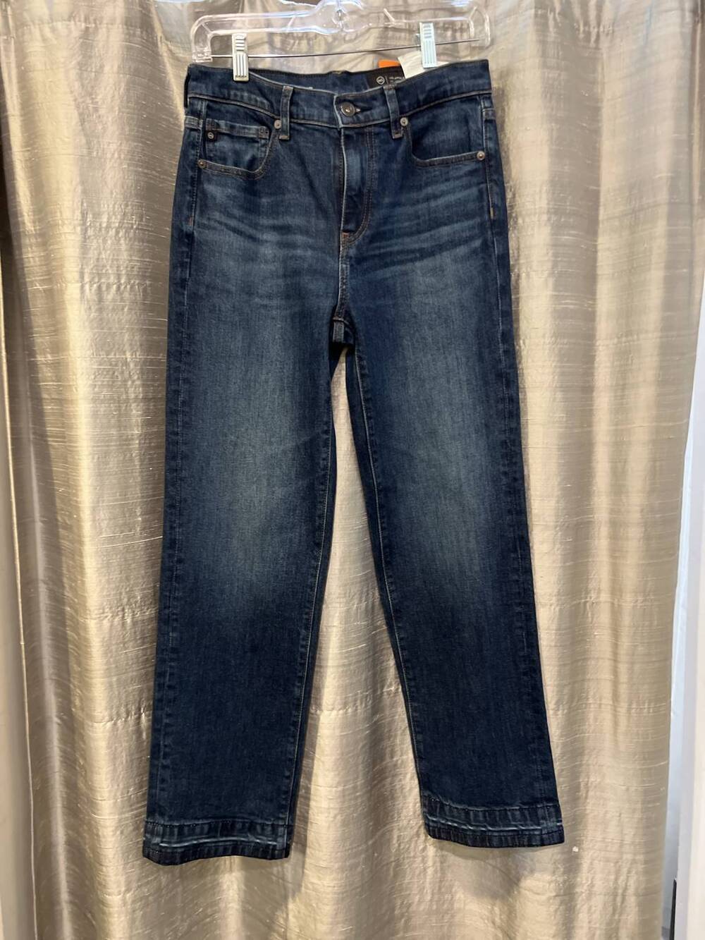NEW AG JEANS women's brinley mid-rise straight jeans in veil